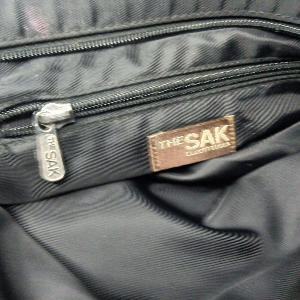 The Sak  Knitted Shoulder Tote Vintage Black Handbag - Picture 7 of 8